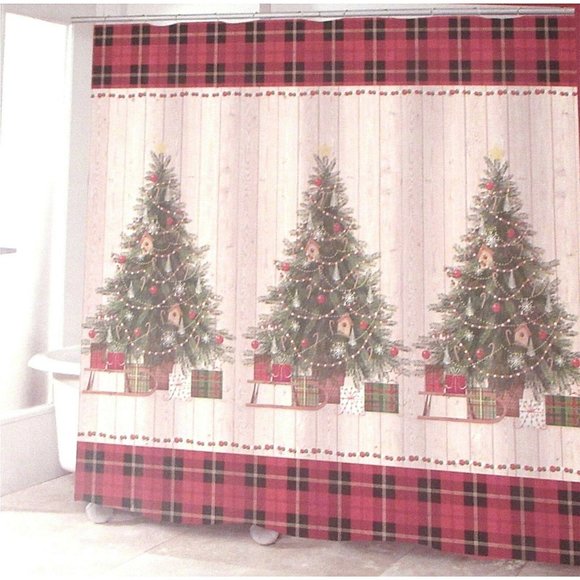 Avanti CHRISTMAS TREE Country Plaid Shower Curtain - Picture 8 of 8
